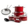 KitchenAid Pannenset Rood met Garde en Sauslepel 8 Delig